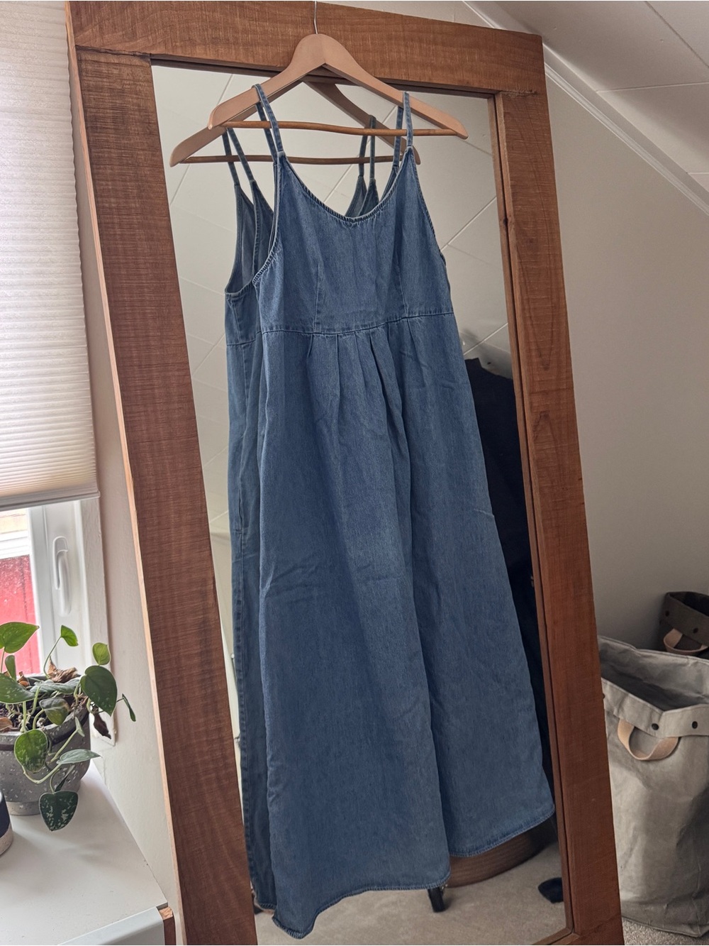 Classic Vintage Denim Midi Sun Dress